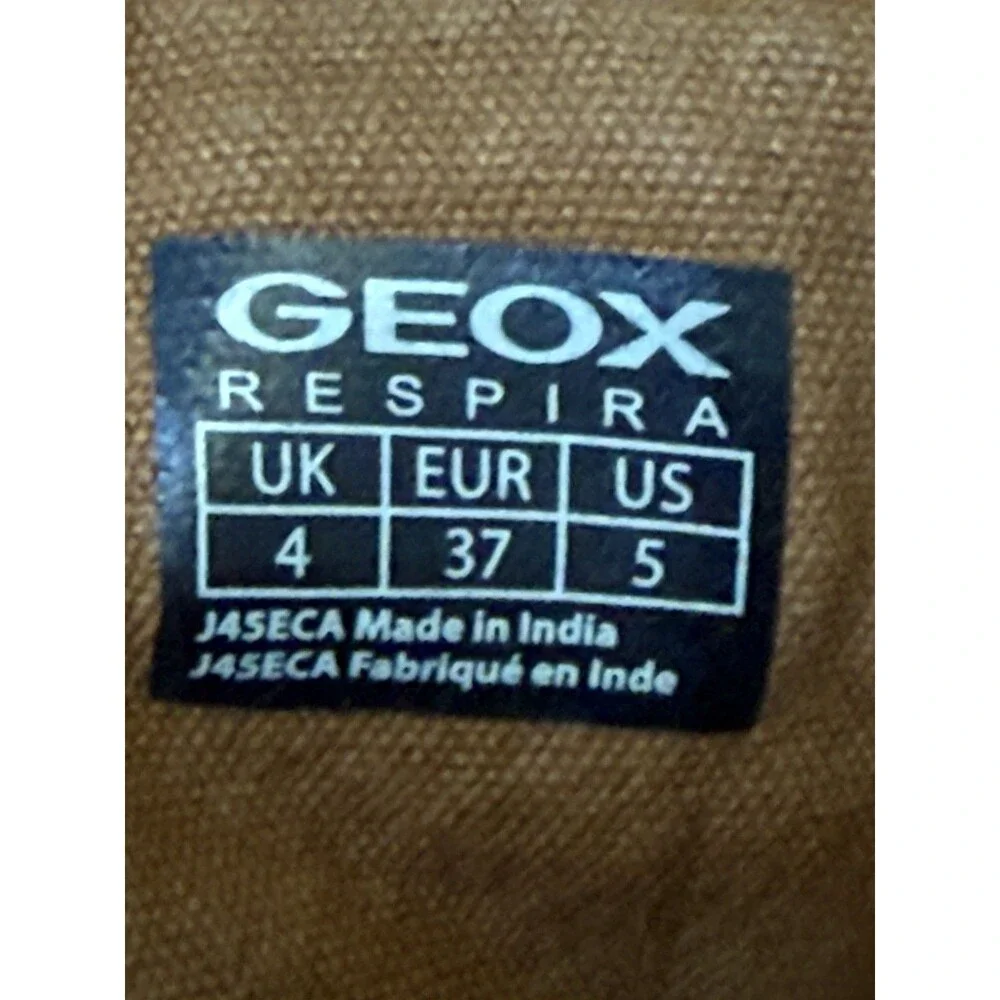 Geox Respira Womens Size 5 EU 37 Side Zip Sneakers Brown Black